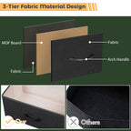 12 Drawers Dresser, Fabric Closet Chests Storage Organizer Tower with Wooden Top Metal Frame for Bedroom Living Room Hallway Entryway, Black