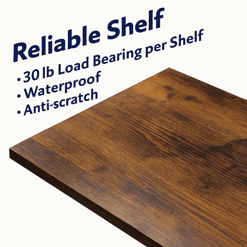 5 Tier BookShelf, Free Standing Storage Shelving Unit for Living Room/Bathroom/Office/Garage, Adjustable, Easy Assembly, Rustic Brown