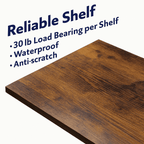 5 Tier BookShelf, Free Standing Storage Shelving Unit for Living Room/Bathroom/Office/Garage, Adjustable, Easy Assembly, Rustic Brown