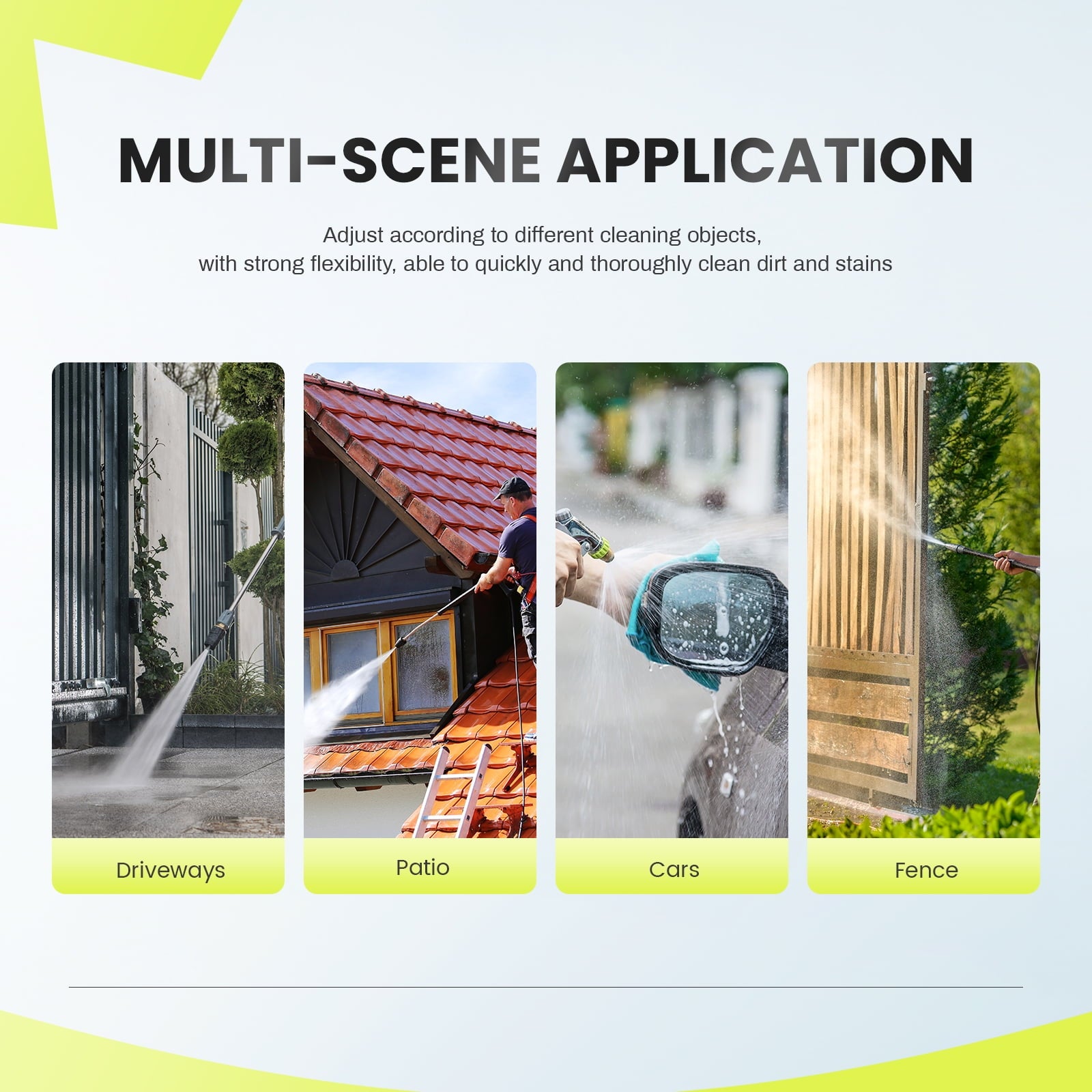 Electric Pressure Washer, 2100 Max PSI 2.0 Max GPM with Foam Cannon, 5 Quick Connect Nozzles, for Cars/Fences/Driveways/Home/Patios, Blue