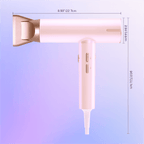 High Speed Hair Dryer with 200 Million Negative Ions, Magnetic Nozzle, Cold Air & Argan Oil Coating, Lightweight Professional Blow Dryer for Fast Drying, Frizz Control, Home Salon Use