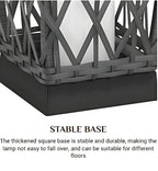 Solar Powered Outdoor Floor Lamp Woven Resin Wicker Waterproof Automatic (Large)