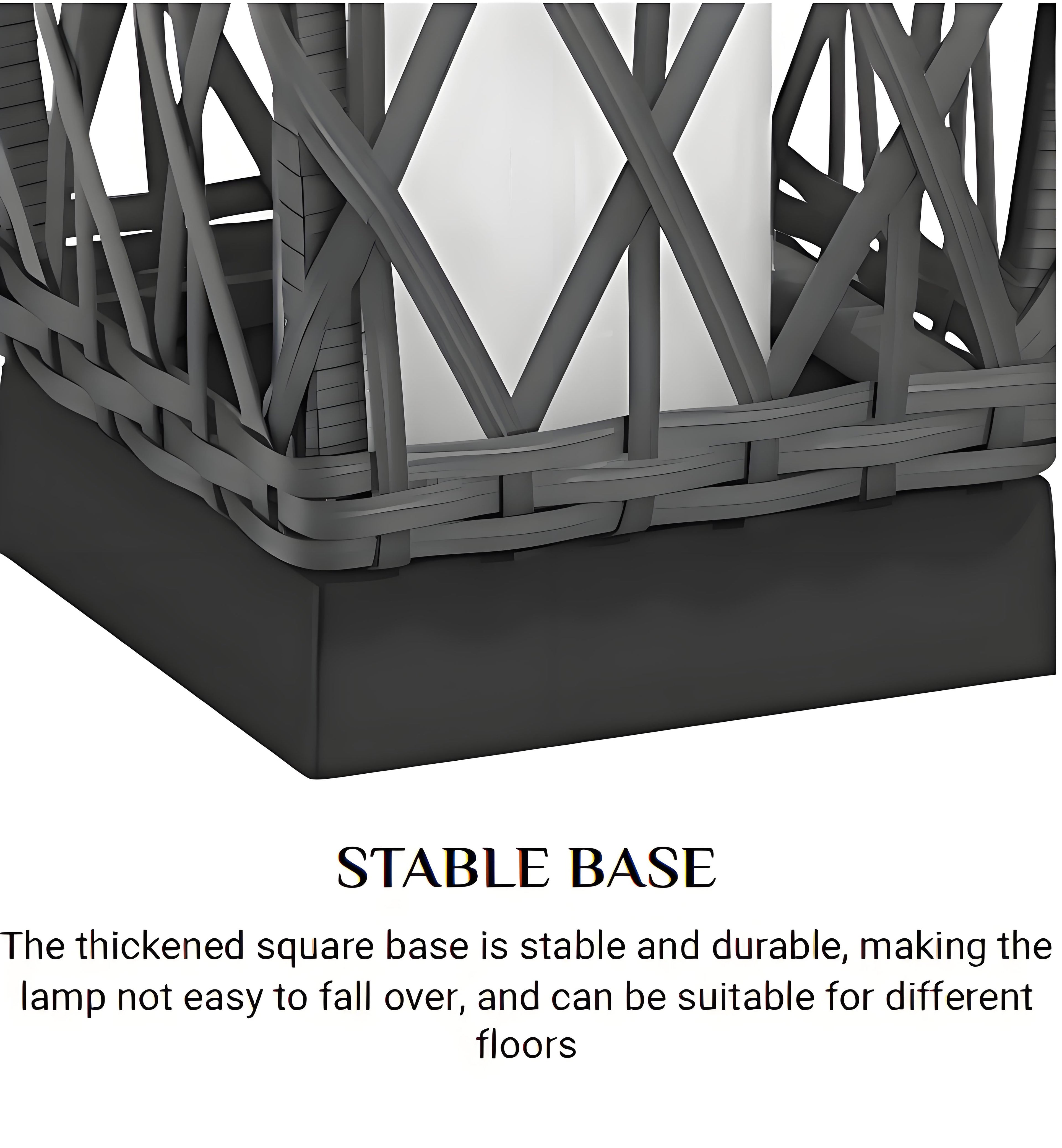 Solar Powered Outdoor Floor Lamp Woven Resin Wicker Waterproof Automatic (Large)